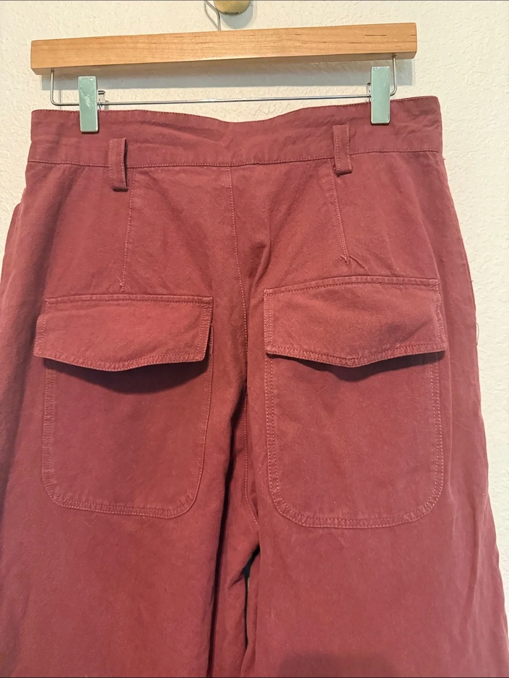 FP One Free People high waisted pleat wide leg cropped pants cotton